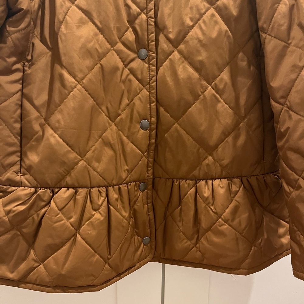 Crewcuts Quilted Peplum Brown Barn Jacket, size L - Picture 5 of 11